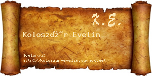 Koloszár Evelin névjegykártya